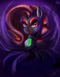  black_widow_(mlp) cape clothing equine eyelashes female feral friendship_is_magic gem hair horse kitty_(artist) lipstick long_hair looking_at_viewer makeup mammal my_little_pony original_character pegasus pony red_eyes smile smirk succubus vampire vamprubus wings 