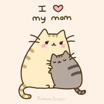  &lt;3 ambiguous_gender animated blush cat child cub cute english_text eyes_closed feline fur grey_fur hug love mammal mother parent pusheen pusheen_corp simple_background text whiskers young 