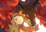  ^o^ antlers autumn_leaves closed_eyes deerling gen_5_pokemon happy licking mother_and_child no_humans pokemon pokemon_(creature) sawsbuck simple_background suikuyo white_background 