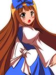  blush bow brown_eyes brown_hair from_behind hair_bow honda_takaharu long_hair looking_back solo star_sapphire sweatdrop touhou very_long_hair 