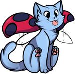  andogg arthropod bravest_warriors cat catbug cute feline happy hybrid insect ladybug low_res mammal plain_background sitting white_background wings 