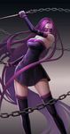  bad_id bad_pixiv_id blindfold boots breasts chain dagger elbow_gloves fate/stay_night fate_(series) gloves highres large_breasts long_hair nameless_dagger purple_hair rider solo thigh_boots thighhighs very_long_hair weapon yinanhuanle 
