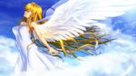  air angel blonde_hair clouds dress kamio_misuzu long_hair moonknives possible_duplicate sky wings 