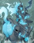  armor blue_skin breasts butt centaur crossgender equine exaxuxer female hecarim horse human invalid_color invalid_tag kuma_x league_of_legends mammal presenting presenting_hindquarters skull smile taur 