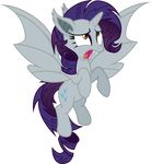  absurd_res alpha_channel bat_wings brown_eyes cutie_mark equine eyeshadow fangs female friendship_is_magic hair hi_res horn makeup mammal messy_hair my_little_pony plain_background purple_hair rarity_(mlp) solo transparent_background unicorn vampire vector-brony wings 