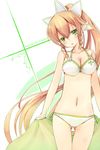  :o bikini blonde_hair braid green_eyes green_sarong head_tilt highres leafa long_hair navel open_mouth pointy_ears ponytail sarong sarong_removed side-tie_bikini solo swimsuit sword_art_online tatapopo thigh_gap twin_braids very_long_hair 