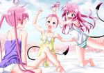  bed cameltoe lala_satalin_deviluke momo_velia_deviluke nana_asta_deviluke to_love_ru to_love_ru_darkness underwear 