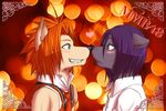  blush canine duo gay green_eyes hair male mammal red_hair touching_noses tragedy-wolf 