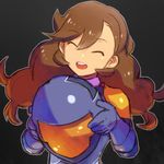  braid brown_hair esprit_(pokemon) long_hair matiere_(pokemon) open_mouth pokemon pokemon_(game) pokemon_xy power_suit smile solo spoilers tugo twin_braids 