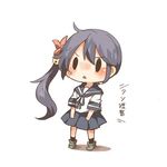  akebono_(kantai_collection) anger_vein bad_id bad_twitter_id bell black_eyes blue_hair blush chibi flower hair_bell hair_flower hair_ornament jingle_bell kantai_collection long_hair lowres open_mouth rebecca_(keinelove) shitty_admiral_(phrase) side_ponytail 