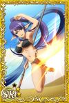  armpits artist_request bikini black_bikini blue_hair breasts high_ponytail judith long_hair medium_breasts multicolored_hair navel pointy_ears polearm purple_eyes purple_hair solo spear split_ponytail swimsuit tales_of_(series) tales_of_vesperia two-tone_hair underboob very_long_hair weapon 