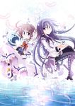  2girls akemi_homura cristina_valenzuela crossover highres kazekawa_nagi lyrical_nanoha mahou_shoujo_lyrical_nanoha mahou_shoujo_madoka_magica multiple_girls pantyhose seiyuu_connection takamachi_nanoha 