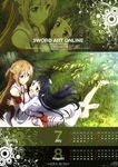  2girls asuna_(sao) barefoot calendar highres kawakami_tetsuya multiple_girls sword_art_online thighhighs yui_(sao) 