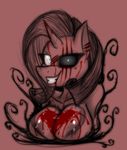  anthrofied black_eye blood breasts equine female friendship_is_magic hair horn horse jrvanesbroek lil_miss_rarity looking_at_viewer mammal monochrome my_little_pony nipples pony portrait rarity_(mlp) red_theme scar solo unicorn 