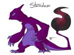  ambiguous_gender charmeleon claws horn mutisija nebula nintendo plain_background pok&#233;mon pok&eacute;mon purple_skin reptile scalie solo space stars video_games white_background 