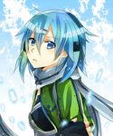  bad_id bad_pixiv_id blue_eyes blue_hair fingerless_gloves getsuyoubi gloves scarf short_hair sinon sword_art_online 