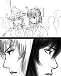  bow bowtie comic formal greyscale hair_bow hair_tubes hakurei_reimu kazami_yuuka kirisame_marisa m.u.g.e.n monochrome multiple_girls original parody sendai_hakurei_no_miko silent_comic squiggle suit taikyokuturugi terminator terminator_2:_judgement_day touhou 