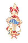  bare_legs bishoujo_senshi_sailor_moon blue_eyes blue_skirt bow capelet chibi_chibi coida double_bun drill_hair full_body hood red_hair ribbon shoes short_hair short_twintails skirt snowman socks solo transparent_background twin_drills twintails 