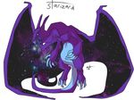  ambiguous_gender charizard claws dragon horn mutisija nebula nintendo open_mouth plain_background pok&#233;mon pok&eacute;mon purple_skin reptile scalie solo space stars teeth tongue video_games white_background wings 