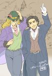  black_hair blonde_hair crossover hat jojo_no_kimyou_na_bouken long_hair miyasemao multiple_boys namesake robert_downey_jr. robert_eo_speedwagon scar sherlock_holmes sherlock_holmes_(movie) the_adventures_of_sherlock_holmes 