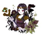  earrings flower gloves jewelry mutsuki_kaya pointy_ears princess_hilda purple_eyes purple_hair solo staff the_legend_of_zelda the_legend_of_zelda:_a_link_between_worlds tiara 