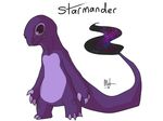  ambiguous_gender charmander claws mutisija nebula nintendo plain_background pok&#233;mon pok&eacute;mon purple_skin reptile scalie solo space standing stars video_games white_background 