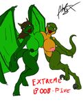  aisha_neavi akelyx anthro areola barefoot big_breasts breast_squish breasts butt claws dragon female happy invalid_color jade_moontail looking_at_viewer nipples nude open_mouth plain_background pussy reptile scalie smile text wings 