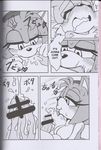  amy_rose anthro big_breasts breasts canine comic cum cum_in_mouth cum_inside cumshot english_text erection fellatio female fox hedgehog male mammal michiyoshi miles_prower monochrome oral oral_sex orgasm penis sega sex sonic_(series) straight text 