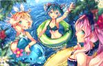  bikini hatsune_miku kagamine_rin megurine_luka sazanami_shione swimsuit vocaloid water wink 