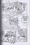  amy_rose anthro big_breasts breasts canine comic english_text erection female fox hedgehog male mammal michiyoshi miles_prower monochrome penis sega sonic_(series) text 