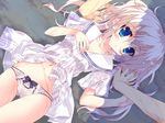  blonde_hair blue_eyes bow censored chiisana_kanojo_no_sayokyoku feng game_cg katagai_shione long_hair navel panties see_through tsurusaki_takahiro underwear wet 