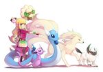  absol bag blonde_hair blue_eyes bracelet cleffa creature crossover dragonair espeon finni_chang forked_tail gen_1_pokemon gen_2_pokemon gen_3_pokemon gen_5_pokemon jewelry long_hair ninetales pokemon pokemon_(creature) princess_zelda smile tail the_legend_of_zelda the_legend_of_zelda:_skyward_sword watermark web_address whimsicott 