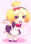  alternate_costume animal_ears apron bad_deviantart_id bad_id blonde_hair dog_ears dog_girl dog_tail doubutsu_no_mori enmaided furry highres maid maid_apron maid_headdress pastelletta shizue_(doubutsu_no_mori) skirt tail topknot 