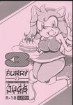  anthro big_breasts breasts comic english_text erect_nipples female hedgehog mammal michiyoshi monochrome nipples sega smile solo sonic_(series) text 