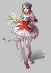  breasts cat_food_(vocaloid) copyright_name green_hair hatsune_miku highres hood lightofheaven long_hair pantyhose skirt small_breasts solo vocaloid yellow_eyes 