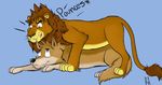  ambiguous_gender canine feline feral feral_on_feral lion male mammal rulion 
