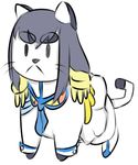  artist_request bee_and_puppycat black_hair cat cosplay epaulettes eyebrows junketsu kill_la_kill kiryuuin_satsuki kiryuuin_satsuki_(cosplay) no_humans parody puppycat solo thick_eyebrows 