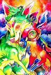  cervine clara_(artist) colorful deer falvie_(character) female fionbri fruize fur green_fur mammal psychedelic warm_colors 