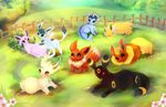  eevee eeveelution espeon female flareon glaceon grass jolteon leafeon littlepolka male nintendo pok&#233;mon pok&eacute;mon pregnant umbreon vaporeon video_games 