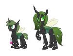  duo fangs female friendship_is_magic green_eyes green_hair hair horn looking_at_viewer male my_little_pony original_character plain_background potion siansaar white_background wings 