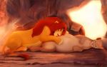  cave couple cute disney feline female feral licking lion littlepolka male mammal nala pregnant simba the_lion_king tongue 