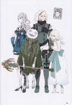  bandage book brother_and_sister emil_(nier) everyone floating grimoire_weiss kaine_(nier) long_hair nier nier_(character) nier_(young) official_art ribbon siblings staff white_hair yonah 