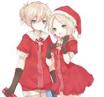  1girl brother_and_sister christmas kagamine_len kagamine_rin siblings tetsuo twins vocaloid 