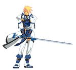 animated animated_gif fart full_body guilty_gear idle_animation ky_kiske lowres male_focus pixel_art solo sprites sword transparent_background weapon wind 