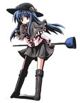  bad_id bad_pixiv_id blue_hair boots fa_no_hito halloween hat hinanawi_tenshi knee_boots long_hair plunger red_eyes solo touhou 