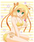  bikini kamikita_komari little_busters! marimo_(artist) oekaki solo striped striped_bikini swimsuit 