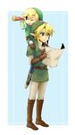  artist_request black_eyes blonde_hair blue_eyes earrings gloves hat jewelry link male_focus multiple_boys pointy_ears telescope the_legend_of_zelda the_legend_of_zelda:_the_wind_waker the_legend_of_zelda:_twilight_princess toon_link 