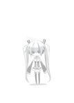  akisame_kou bad_id bad_pixiv_id chibi detached_sleeves greyscale hatsune_miku long_hair monochrome necktie skirt solo thighhighs twintails vocaloid 