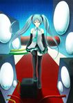  aqua_eyes aqua_hair bad_id bad_pixiv_id detached_sleeves hatsune_miku long_hair mikou_(monpamanpe) necktie skirt solo thighhighs twintails vocaloid 