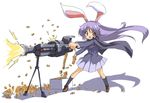  animal_ears bad_id bad_pixiv_id blazer bunny_ears cape gun jacket long_hair machine_gun purple_hair red_eyes reisen_udongein_inaba skirt solo take_shinobu touhou weapon 